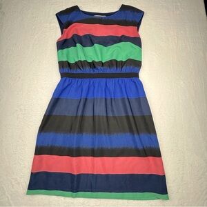 Ann Taylor Loft Multicolor Striped Dress. Size S.